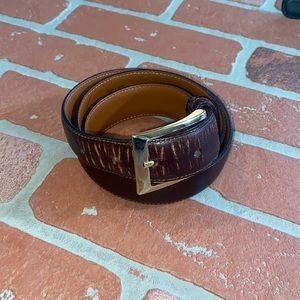 Mens Brooks brothers brown leather belt